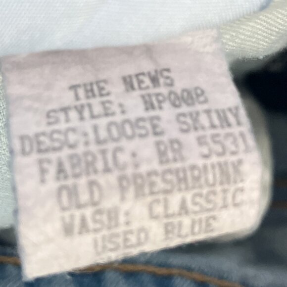 6397 Women's Size 26 The News Classic Used Blue Loose Skinny Jeans Made In USA - Picture 5 of 5